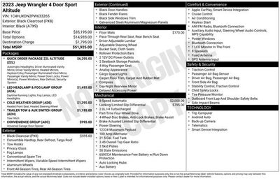 2023 Jeep Wrangler 4-Door Sport Altitude 4x4