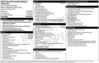 2025 Chevrolet Corvette Stingray 2LT