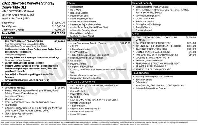 2022 Chevrolet Corvette Stingray 3LT