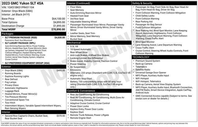 2023 GMC Yukon SLT