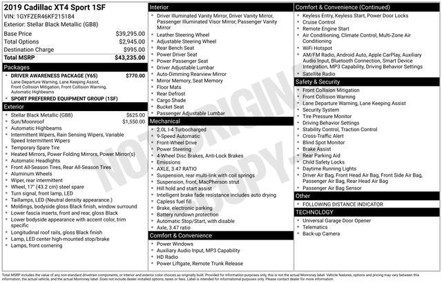 2019 Cadillac XT4 FWD Sport