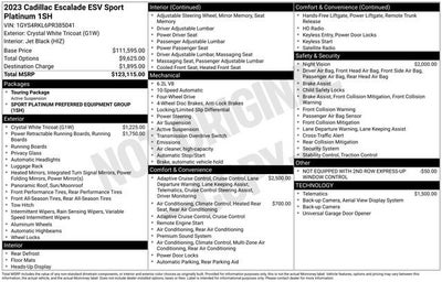 2023 Cadillac Escalade ESV Sport Platinum