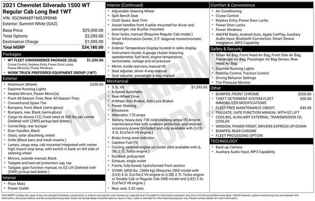2021 Chevrolet Silverado 1500 Work Truck