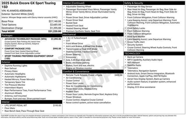 2025 Buick Encore GX Sport Touring