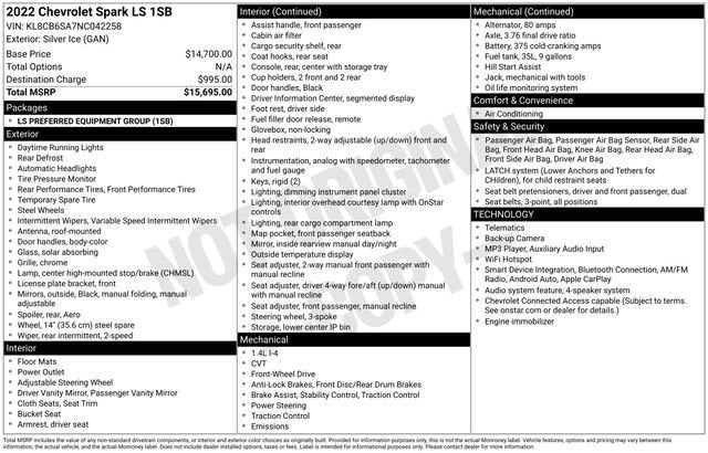 2022 Chevrolet Spark LS